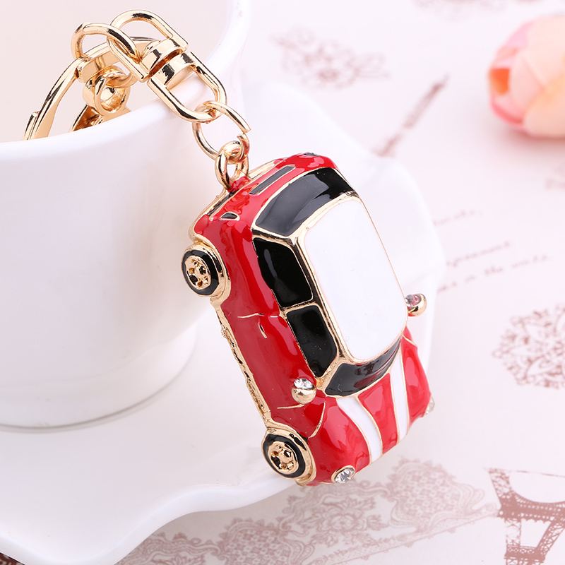 Novelty items Fashion trinket Rhinestone vintage car keychains alloy keyring charm women handbag bag key holder