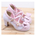 2015 New Spring Lolita Girl Candy Color Comfortable Shoes Spell Color Bow Cross Straps Waterproof High