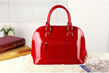 High quality Patent Leather PU one shoulder his women handbags Free shipping