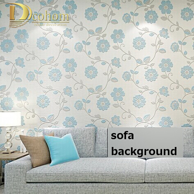 Rustic 3d wallpaper for home decoration wall wall paper roll floral pattern non-woven flocking papel de parede floral paper R280