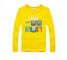 2016 new children tops long sleeve tees baby boy clothes Spongebob cartoon print designer kids t shirts girls enfant garcon