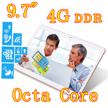 9.7 inch 8 core Octa Cores 2560X1600 IPS DDR 4GB ram 32GB 8.0MP 3G Dual sim card Wcdma+GSM Tablet PC Tablets PCS Android4.4 7 9