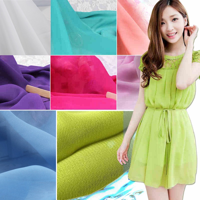 Coloful Chiffon fabric Soft for dress lining cloth 100 150cm material 100d Georgette fabrics DIY for