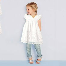 2015 fashion baby girl lace infant dress princess summer style white short sleeve hollow dress girls clothes wholesale QT036