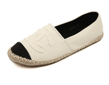 New Fashion Women s Espadrille Slip On Boat Flat Shoes Weave Casual Canvas Sneakers Woman Shoes