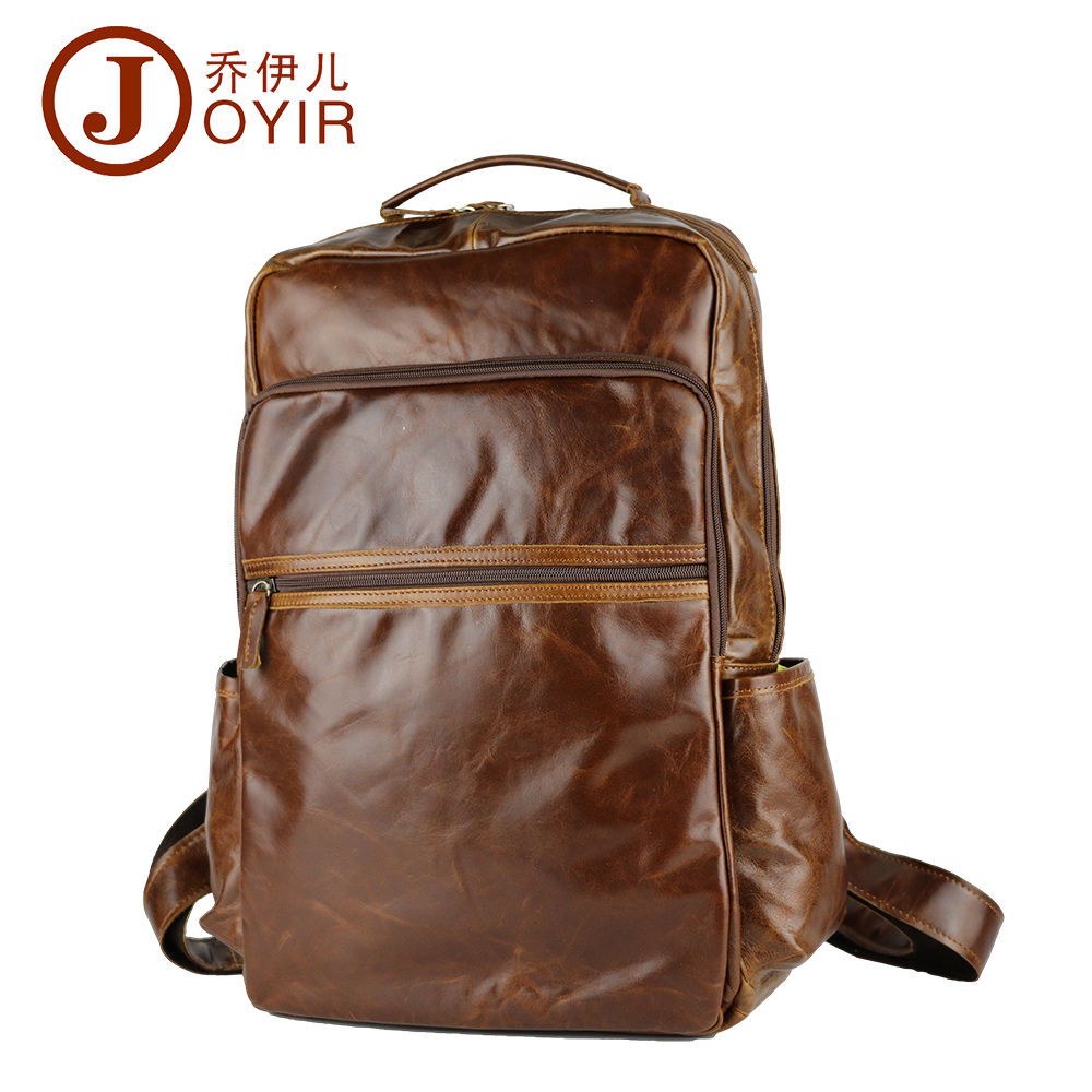 New High Quality Brand Vintage Casual 100% Real Genuine Leather Cowhide Men Travel Backpack Backpacks Shoulder Bag Bags For Men