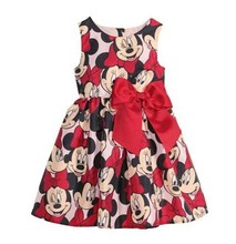 Free shopping 2015 New summer dress Minnie Mouse Dress girls clothes printing dot sleeveless dress dress