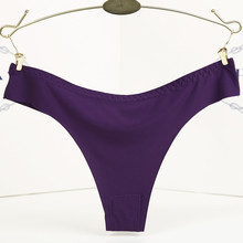 Ladies Seamless Sexy Temptation Panties Cotton Bottom Crotch Female Underwear Appeal T Panties Solid Women Thongs 6411102