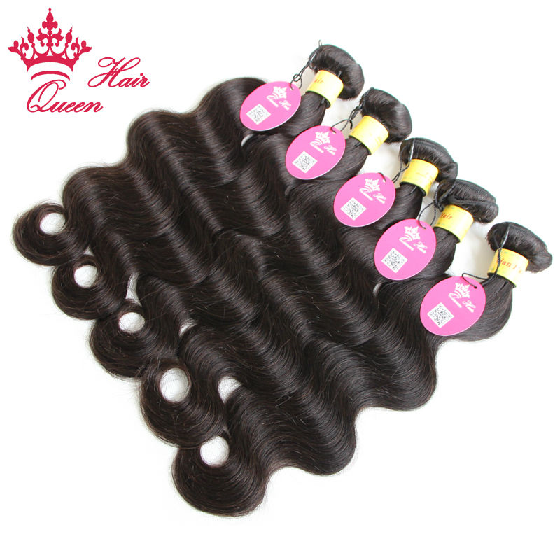 Queen Hair Products Virgin Unprocessed Peruvian Hair Human Hair Weave Wavy Peruvian Virgin Hair Body Wave 5 pcs lot DHL Free