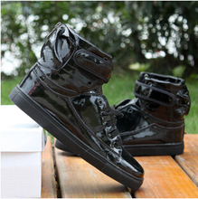 2015 autumn winter Men Boots high help casual shoes flats belt buckle men s ankle boots