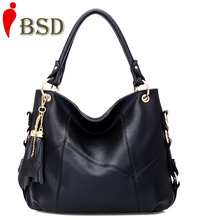 Summer 2015 genuine leather bag women handbag tassel big bag brand high fashion designer brands women messenger bags L2G57