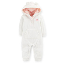Free Shipping Carter s Baby Girls Baby Boys Hooded Microfleece Jumpsuit Babies Rompers Newborn Infant Carters
