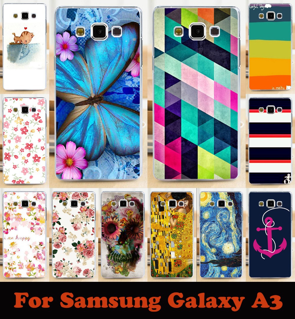 1PC lot transparent sides mobile phone case hard Back cover Skin Shell for samsung Galaxy A3