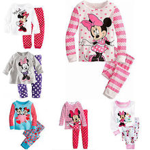 2016 Minnie Cartoon Mouse Baby Toddlers Kids font b Girls b font Polka Dots Stripe Nightwear