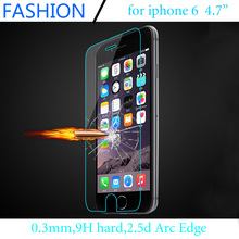 0.3mm Premium Tempered Glass for iPhone 6 4.7 inch 9H Hard 2.5D Arc Edge High Transparent Screen Protector free shipping