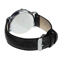Hot sale Luxury Black Fashion Faux Leather Mens Quartz Analog Watch Watches Relogio Masculino
