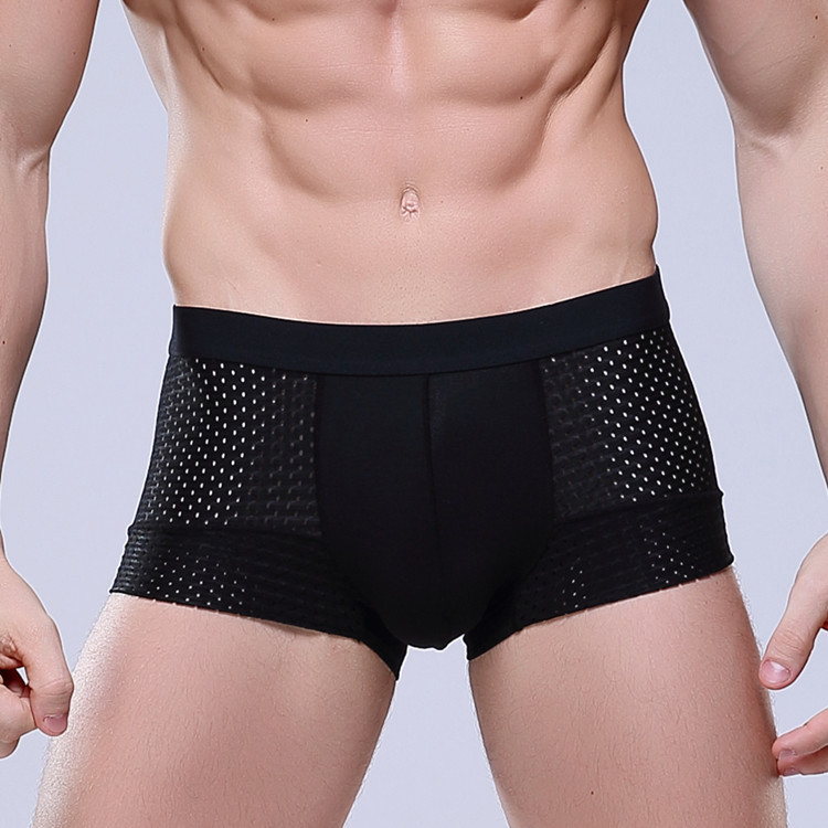 sexy men underwear brand shorts men boxers 3pcs lot 365 3 xxxl Meryl mesh u convex
