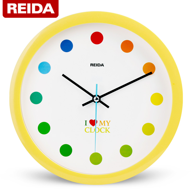 Reida 8 Inch Children Bedroom Wall Clock Brief Fashion Mute Quartz Clock with Durable ABS Frame