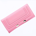 Vintage Simple Wallet Women Occident Style Fashion Genuine Leather Purse Designer Thread Ornament Cowhide Billfold