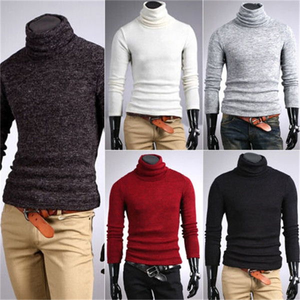 Mens cotton turtleneck sweaters tops