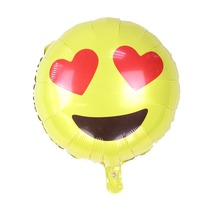 Новый Приходить 18 inch круглый шар фольги Любовь Глаза emoji для Партия Украшения Детские Игрушки Прекрасный Лицо emoji подарок для дети