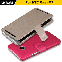 IMUCA M7 case cover for HTC one m7 phone cases luxury leather wallet cover for htc