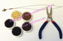 5000pcs Silicone Nano rings+1pcs two hole plier+1 pcs NanoRings hook needle for NanoRings hair extension tool kits