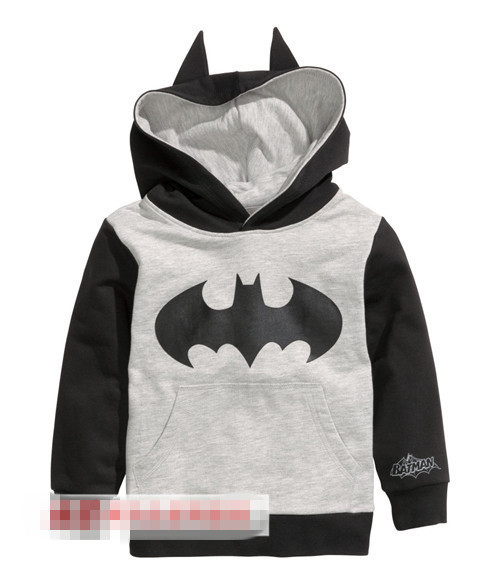 Retail 1PC 2014 New Arrival Spring Autumn Child Boys Hoodies Long Sleeve batman T shirts children