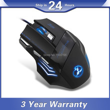 LED USB Wired Game Gaming Mouse Mice 7 Programmable Buttons 3200 DPI for Windons XP 7