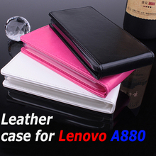 100% High Quality Luxury Leather Case For Lenovo A880 Flip Cover Case With Lenovos A 880 Phone Cover Case Cellphone Covers Cases