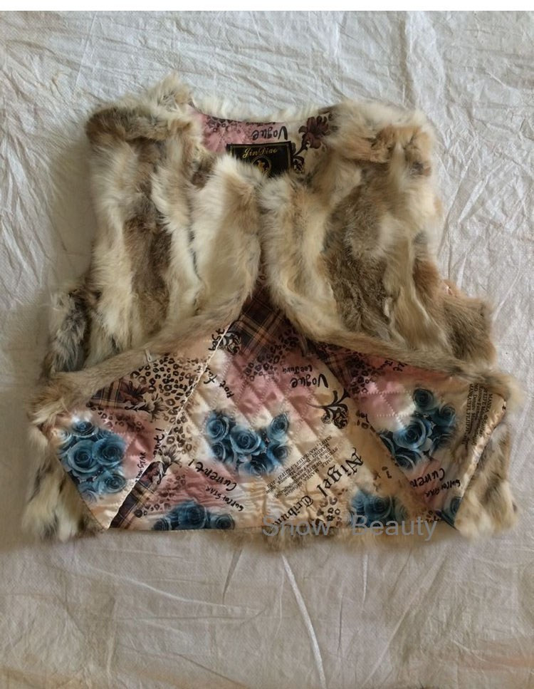 women rabbit fur vest short (34)