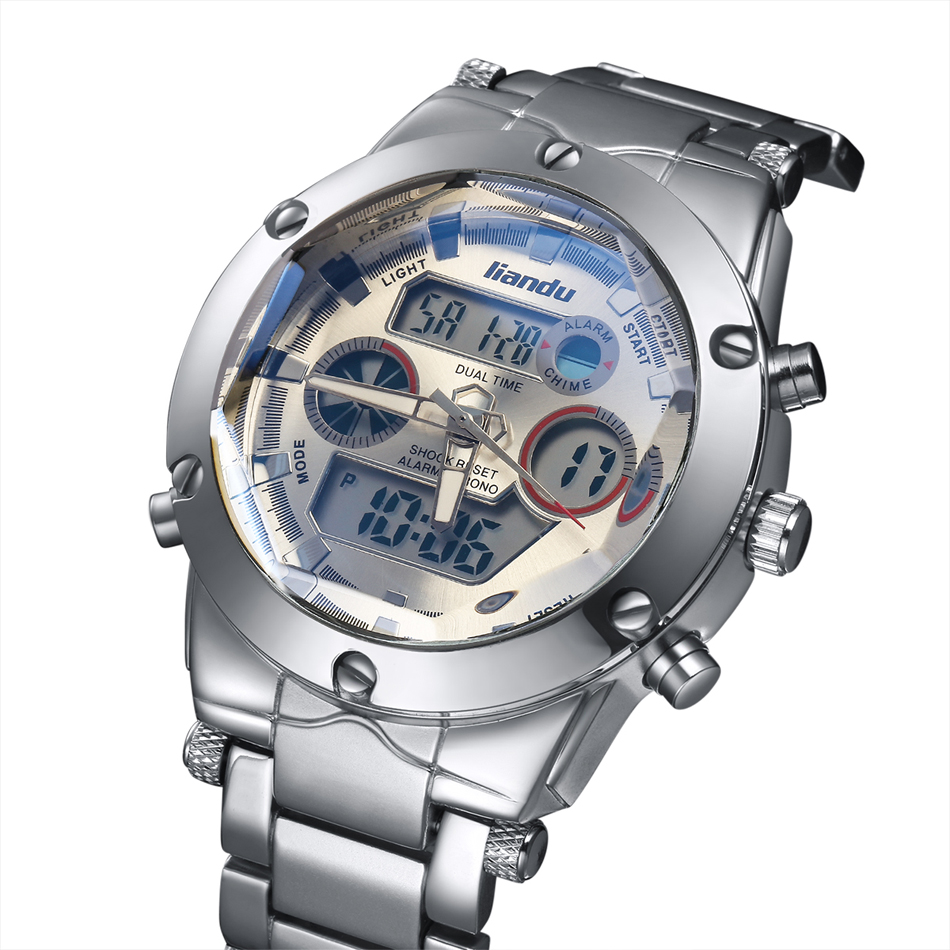 analogue watch with digital display
