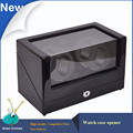 High Glossy Suface Daul Channel Automatic Watch Winder Adaptor AAA Battery 5 Modes Cherry Wooden automatic