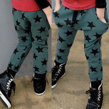 low price Toddler Boys Casual Long Pants Stars Pattern Cotton Bottoms Trousers Free Shipping