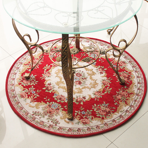Top Quality Floral Patterned Cheap Round Area Rugs For Dining Room 90cm