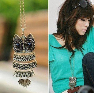 Free shippping bronze Classic vintage Animal Pendant owl Necklaces wholesal statement jewelry for women 2014 PT33