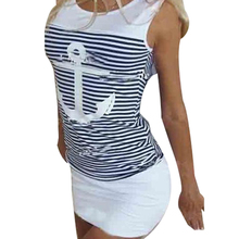 New 2015 summer arrival women s casual clothes hot sale women dress sleeveless round neck striped