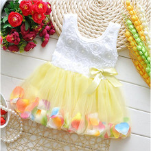 2016 Newborn Baby Dresses Summer Cotton Baby Aestheticism Fairy Tale Petals Colorful Dress Chiffon Princess