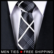 Black Chequers Men’s silk Neckties Korean ties for men Casual Business gits Retail Free shipping