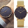 Fashion simple stylish Top Luxury brand Watches men Stainless Steel Mesh strap band Quartz watch thin