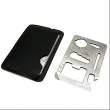 Multi Tools 11 in 1 Multifunction Outdoor Hunting Survival Camping Pocket Military Credit Card Knife Silver