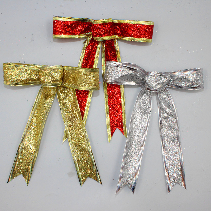 15cm red silver gold sparkling glitter christmas bow 15cm red silver gold sparkling glitter christmas bow