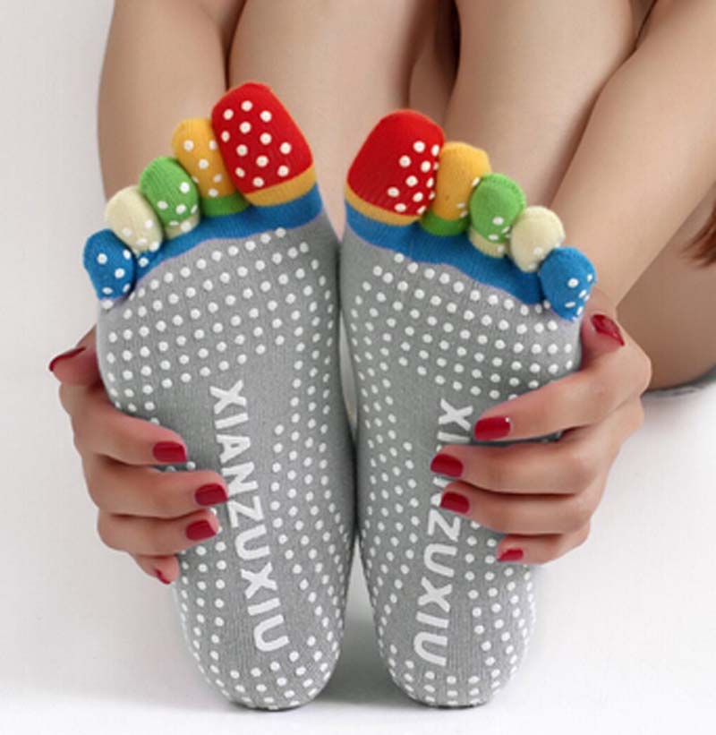 Women Professional Socks Anti Slip Rubber Dots Sports Indoor Exercise Socks