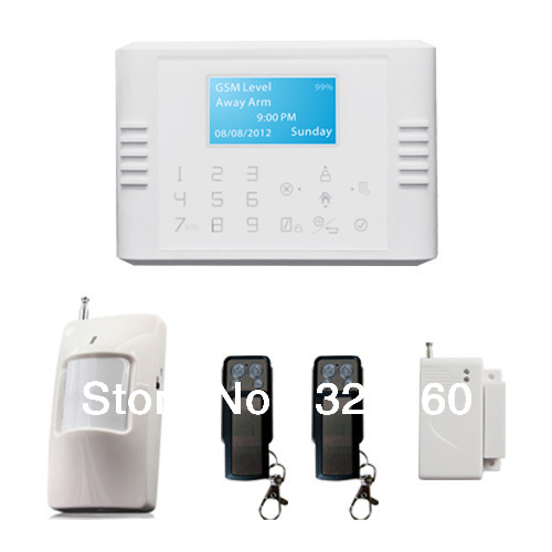 Беспроводная для дома безопасность gsm + pstn двойной сети телефон линия сигнализация система с касание клавиатура экран