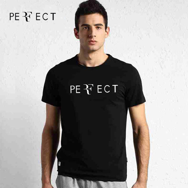 Roger Federer perfect logo t shirt 100 combed cotton RF Tennis t shirt New men short