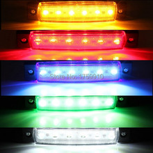 New 5 Color 12V 6 LED Bus Truck Trailer Lorry Side Marker Indicator Light Sidelamp