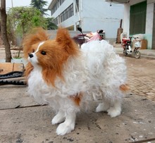 about 28x27CM simulation Papillon dog toy polyethylene & furry fur Papillon model decoration gift t144