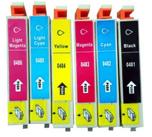 6Pieces Compatible Ink Cartridge T0481-T0486 For EPSON R200 R220 R300 R300M R320 RX500 RX600 RX620 Printer