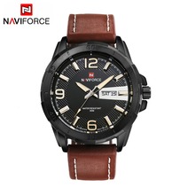 Relojes Hombre 2015 Men Watch Luxury Brand Naviforce Men s Quartz Watch Sports Leather Strap Waterproof