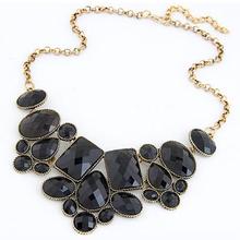 Women Geometry Resin Ally Pendant Necklace Chain Statement Multicolor Necklace Fashion Jewelry